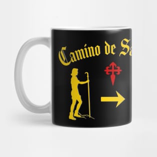 Camino de Santiago de Compostela design for female pilgrims Red Cross Scallop Shell Mug